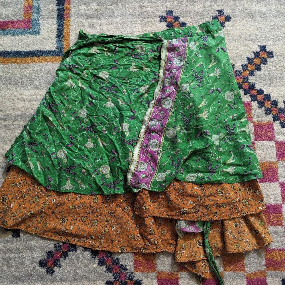 Reversible Wrap Mini Skirt